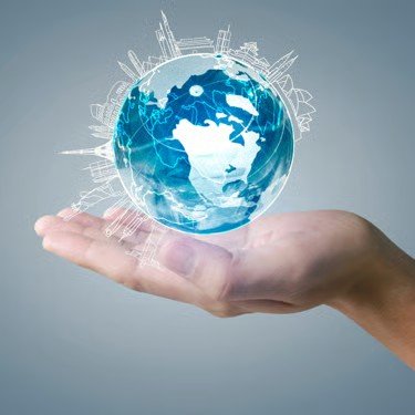 Hands holding a globe